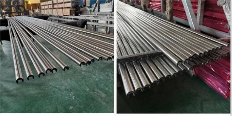 25.4mmx14x14 Stainless Steel Mini Slot Rail 316L Round Tube with Mirror or Satin - Stainless Steel Slotted Tube - 1