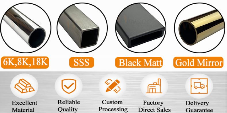 25.4mmx14x14 Stainless Steel Mini Slot Rail 316L Round Tube with Mirror or Satin - Stainless Steel Slotted Tube - 4