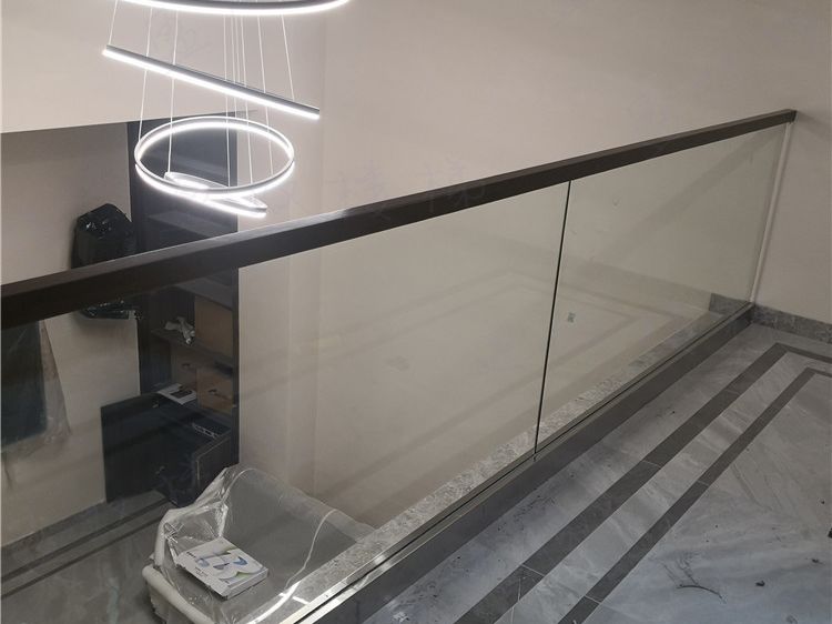 Matt Black Stainless Steel Slot Square Cap Rail for Glass Handrail indoor